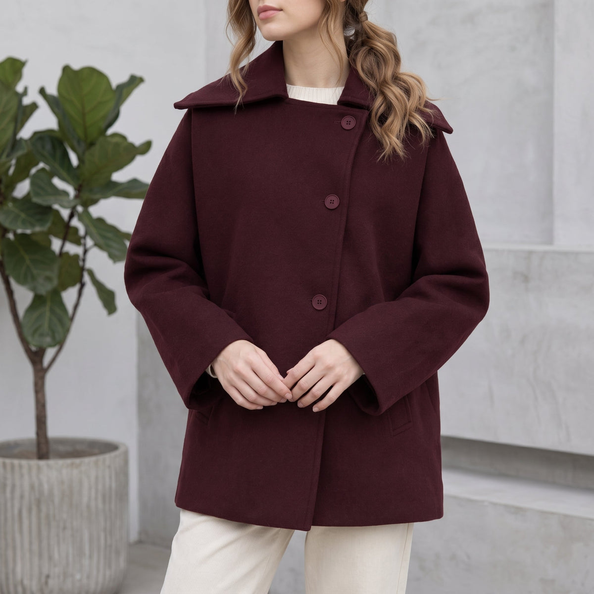 Elvara | Oversized Longline Cocoon Notch-Collar Winter Coat