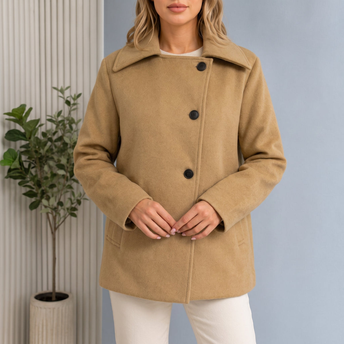 Elvara | Oversized Longline Cocoon Notch-Collar Winter Coat