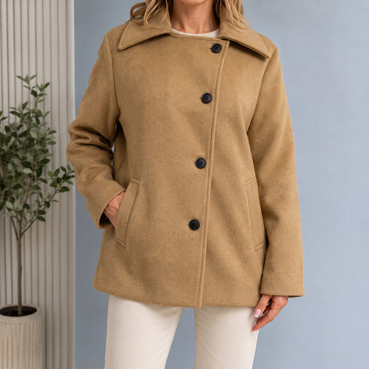Elvara | Oversized Longline Cocoon Notch-Collar Winter Coat