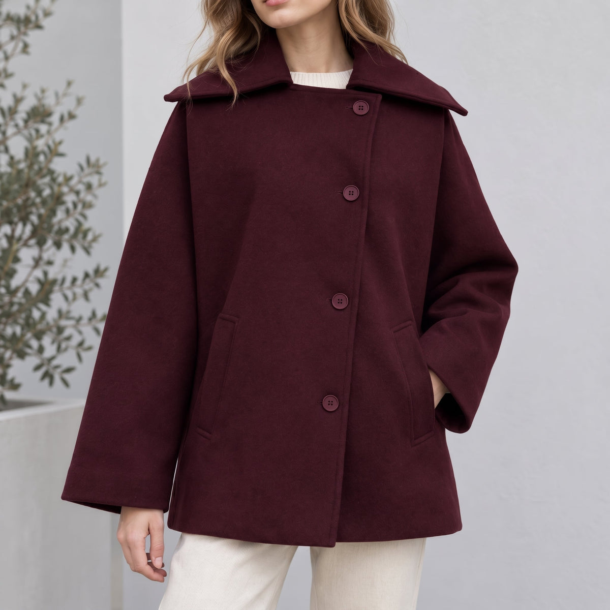 Elvara | Oversized Longline Cocoon Notch-Collar Winter Coat