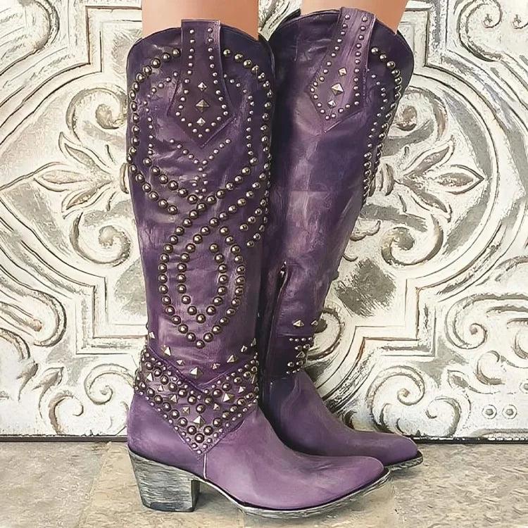 Gisela | Studded Women Knee High Boots for Winter