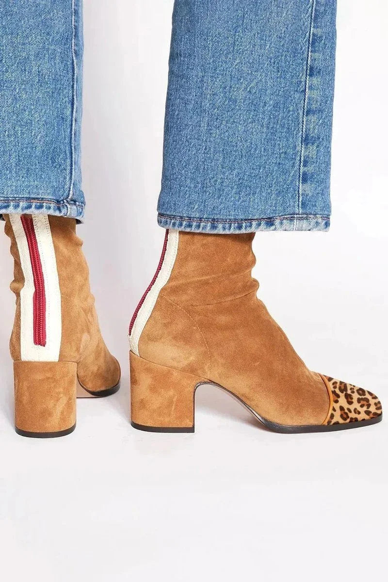 Perrie | Bold Leopard Toe Ankle Boots