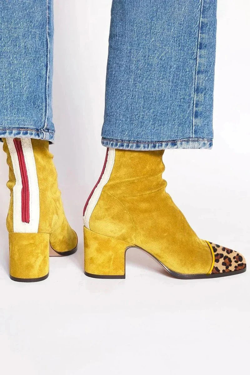 Perrie | Bold Leopard Toe Ankle Boots