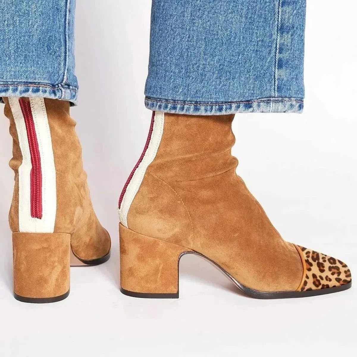 Perrie | Bold Leopard Toe Ankle Boots