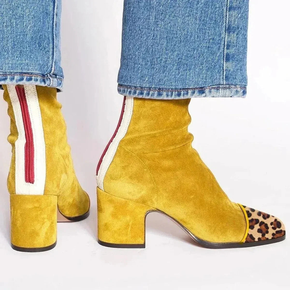 Perrie | Bold Leopard Toe Ankle Boots