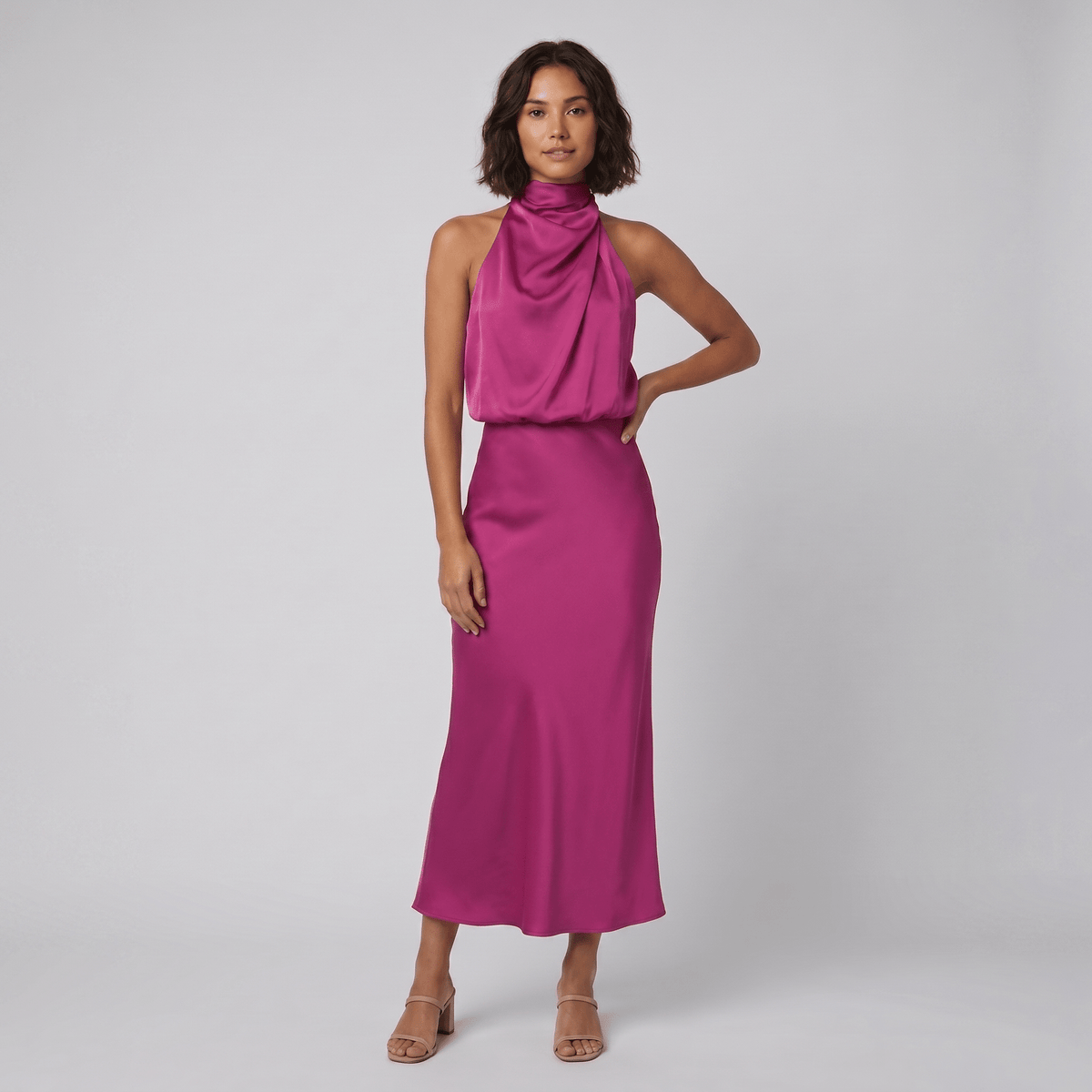 Sabrielle | Satin Halter Women's Party Dress