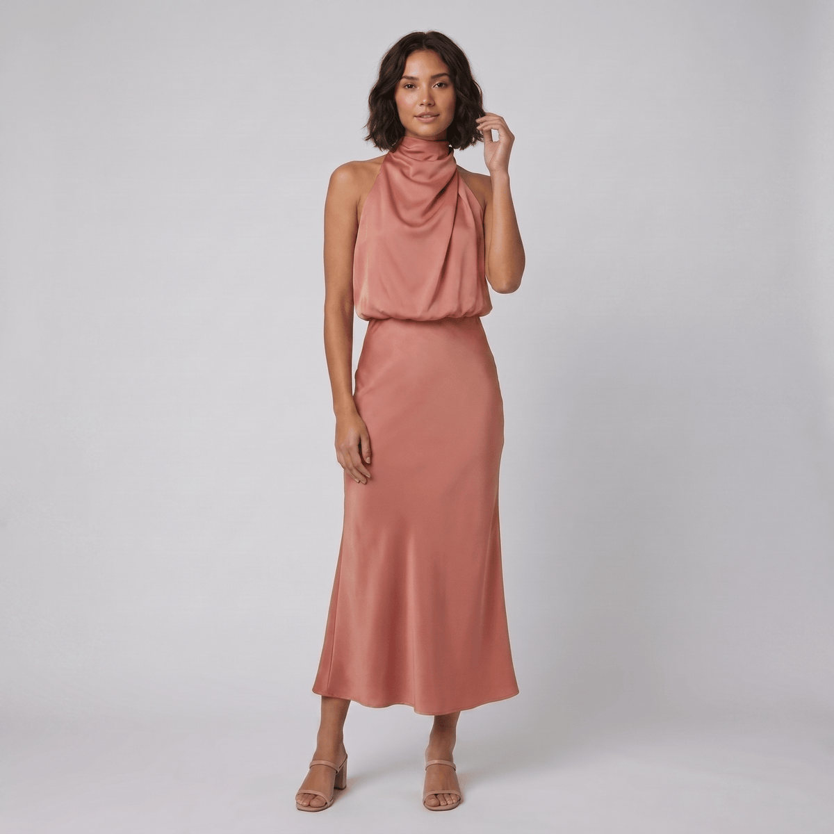 Sabrielle | Satin Halter Women's Party Dress
