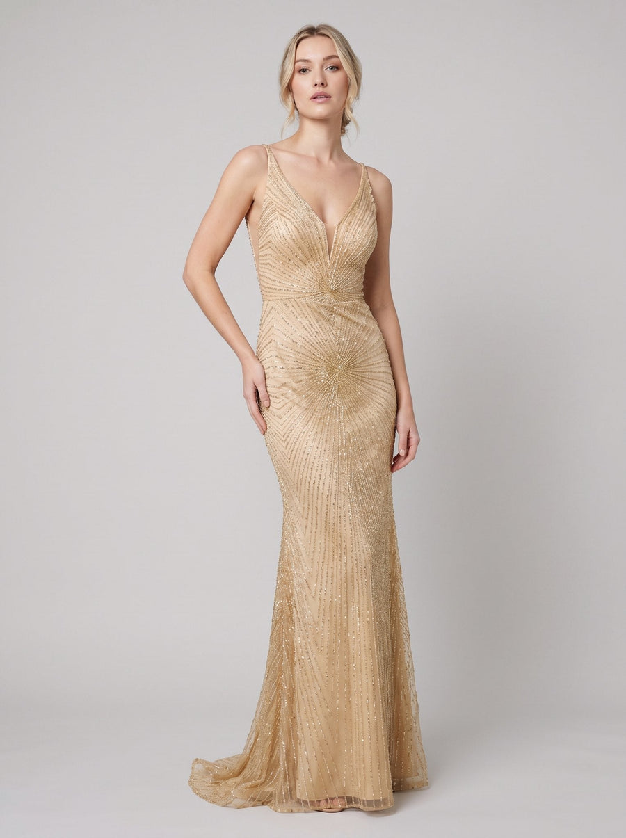 Isadora | Beaded Fit-and-Flare Women's Party Dress