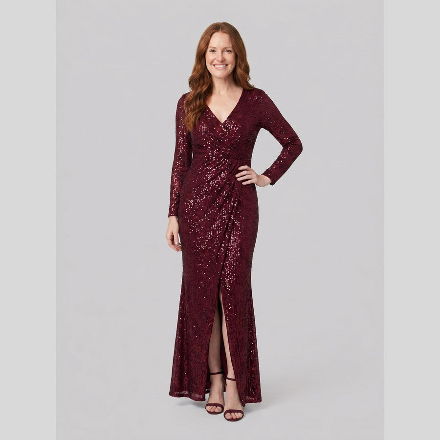 Henriette | Burgundy Sequin Women's Party Dress