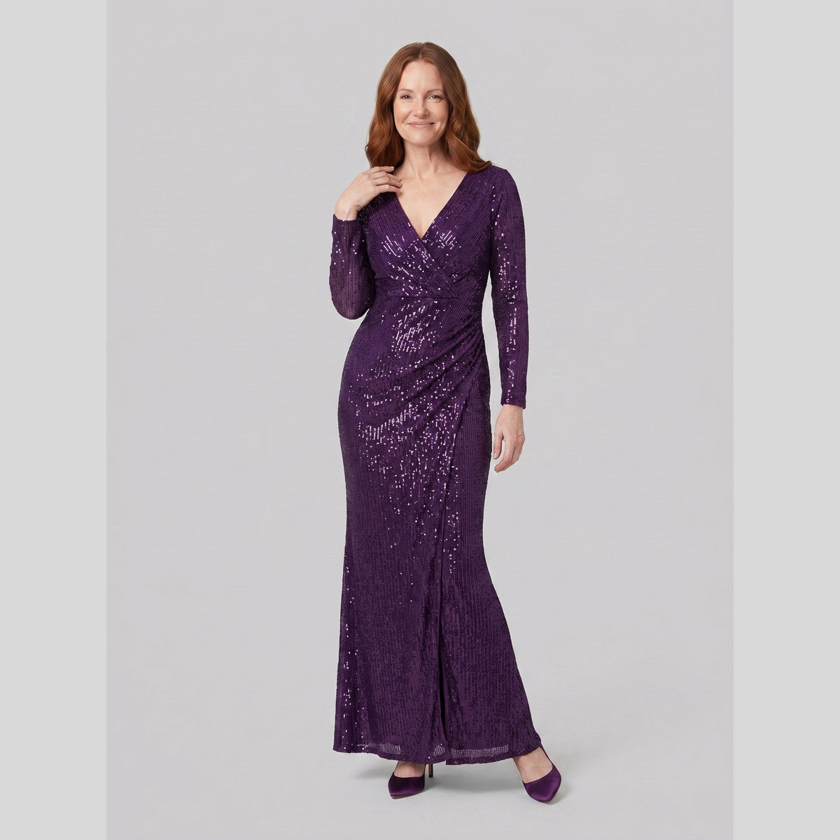 Henriette | Burgundy Sequin Women's Party Dress