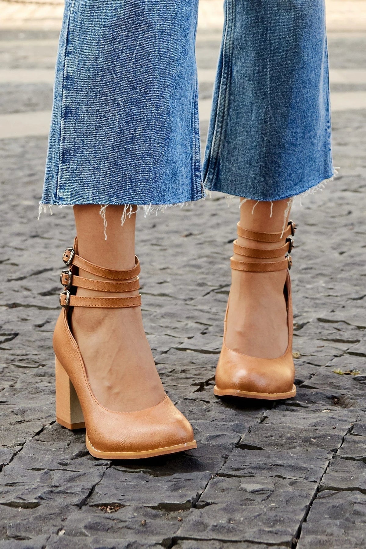 Ruby | Bold Triple Buckle Ankle Boots