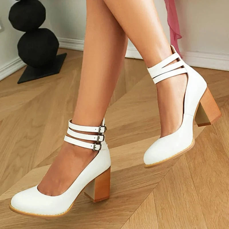 Ruby | Bold Triple Buckle Ankle Boots
