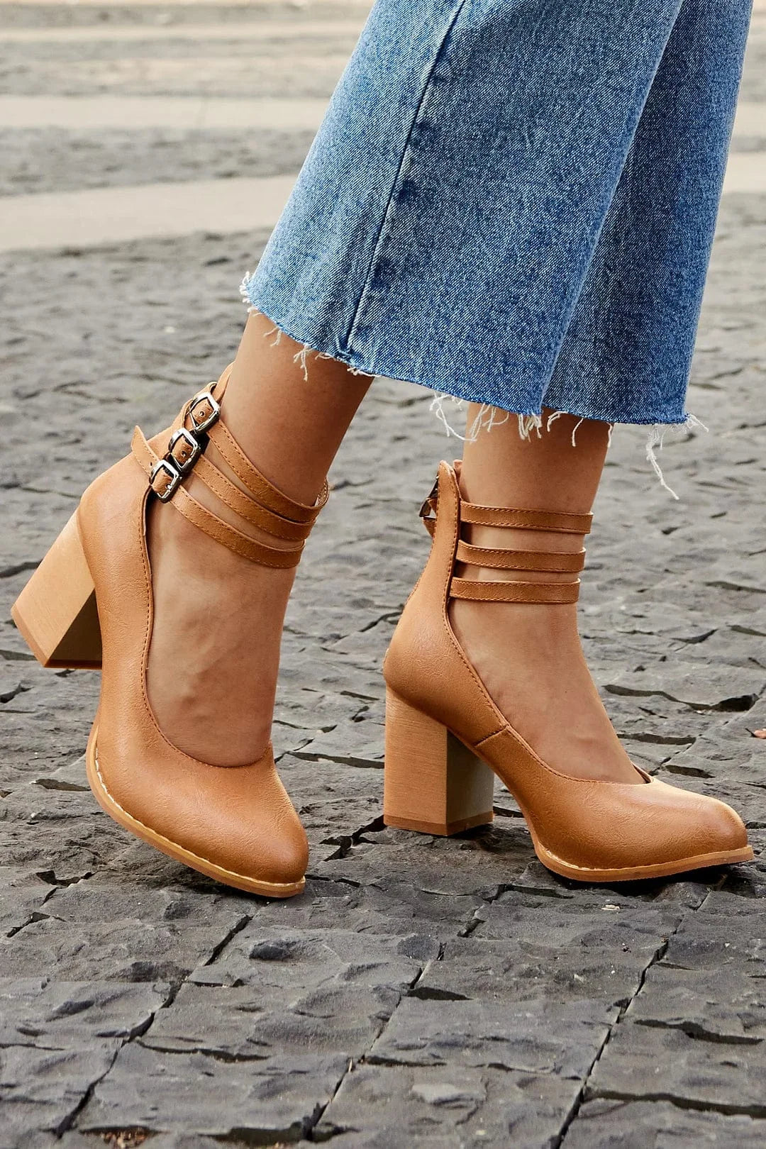 Ruby | Bold Triple Buckle Ankle Boots