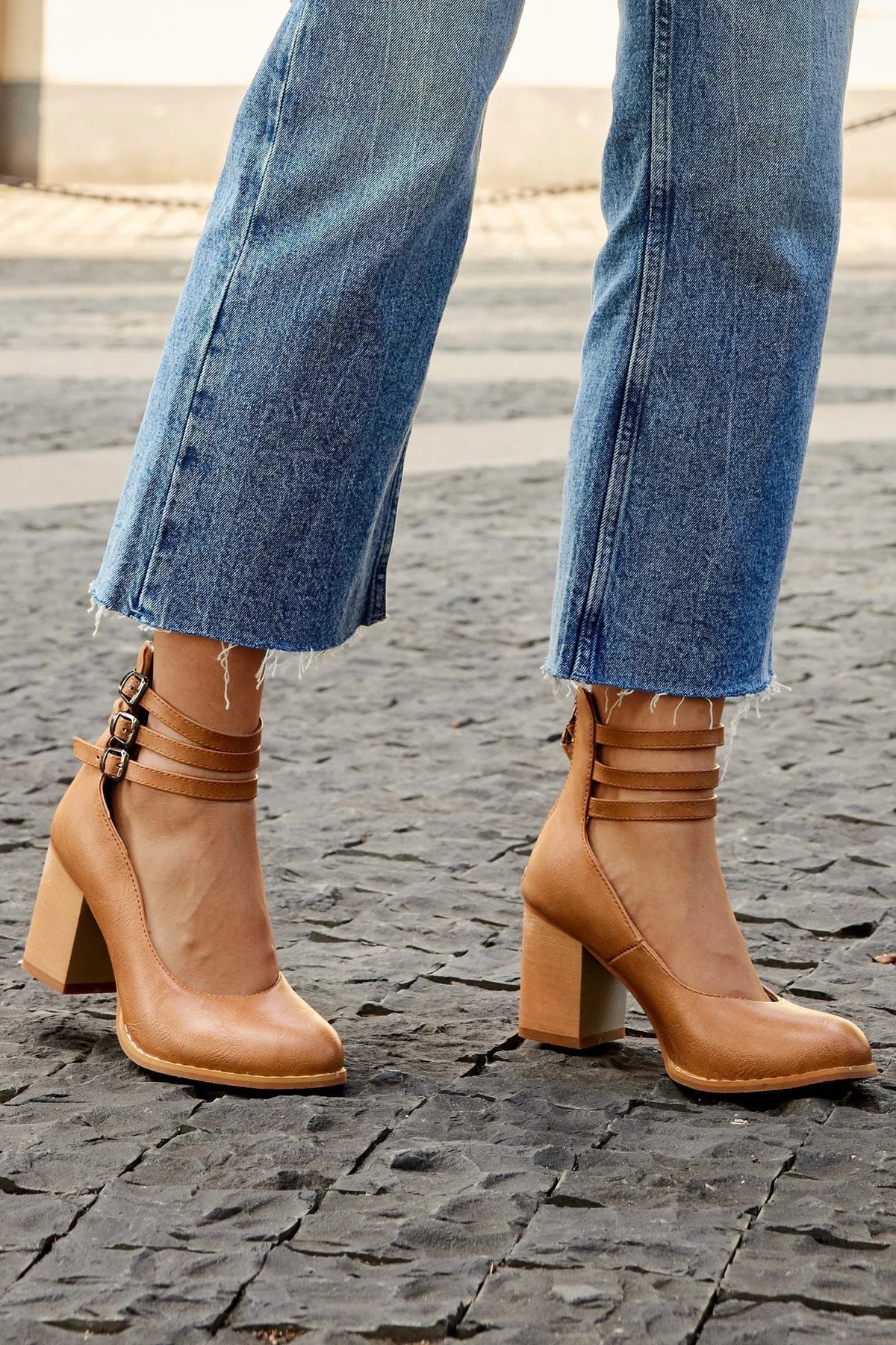 Ruby | Bold Triple Buckle Ankle Boots