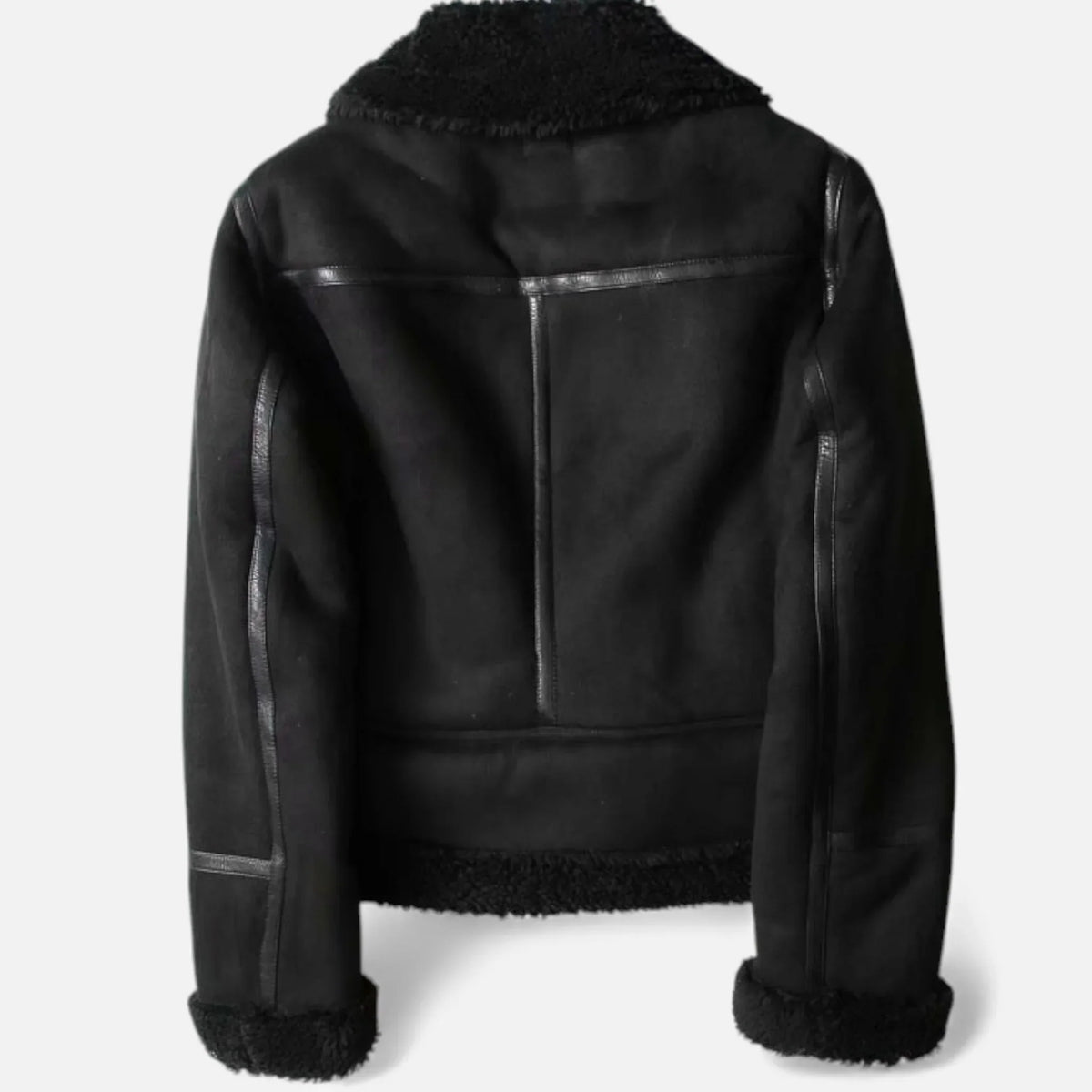 Women's Suede Faux-Shearling Belted Aviator Jacket | Winter for Cold-Weather
