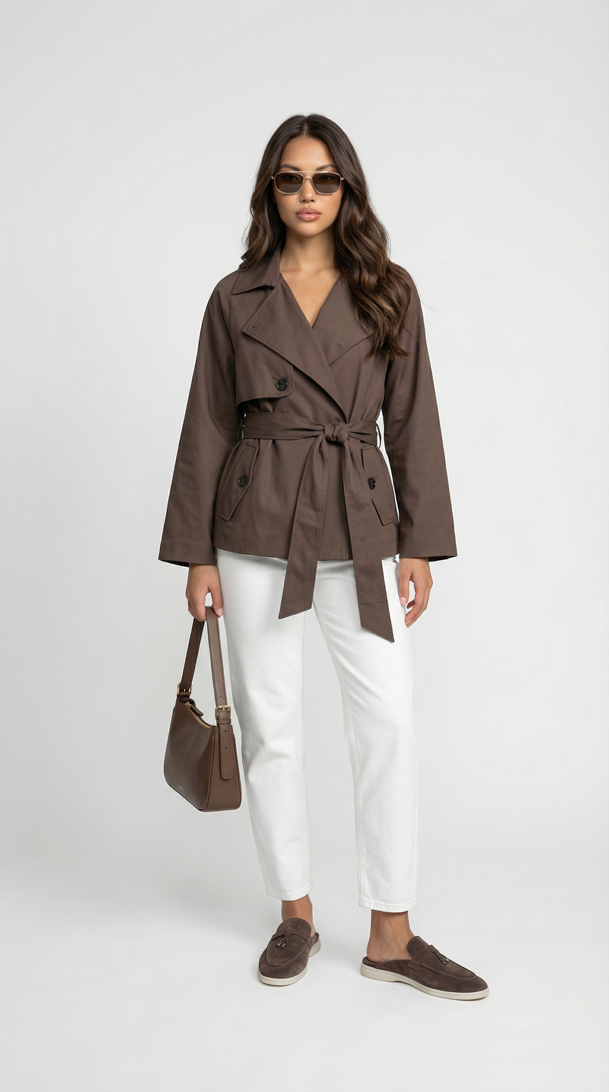 Montrelle | Double Breasted Belted Trench Coat