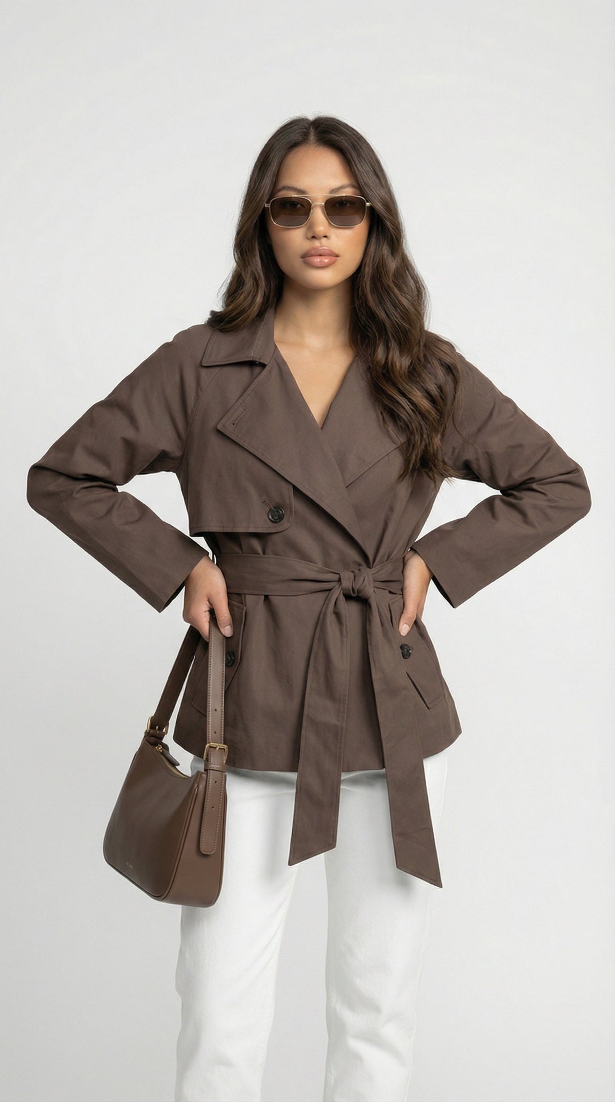 Montrelle | Double Breasted Belted Trench Coat
