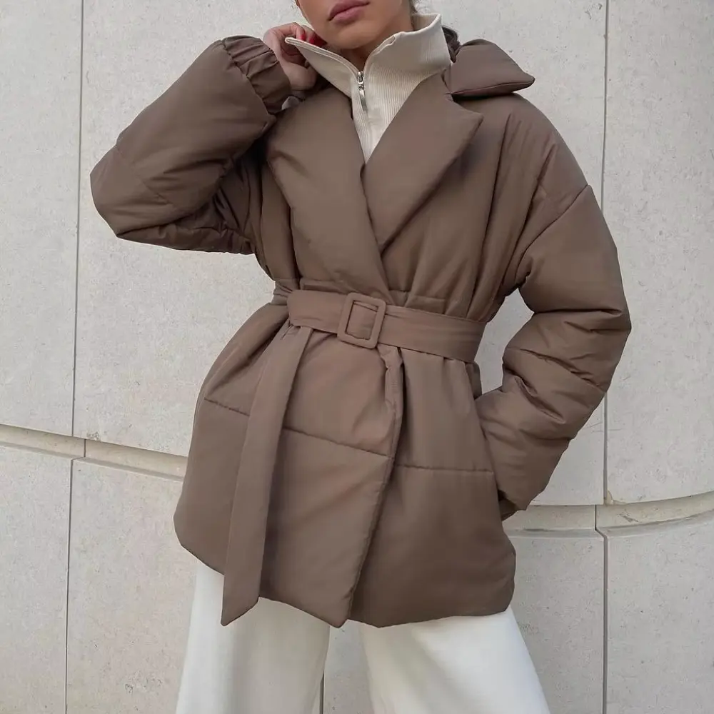 Nadege | Belted Winter Puffer Jacket with Cinched Waist for Cold-Weather