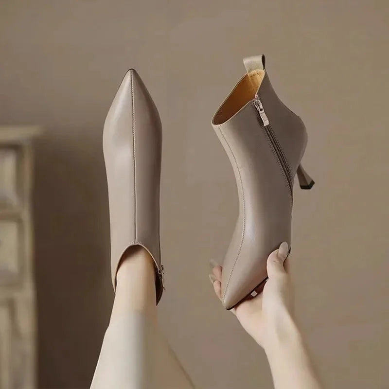Astrid | Elegant Kitten Heel Ankle Boots