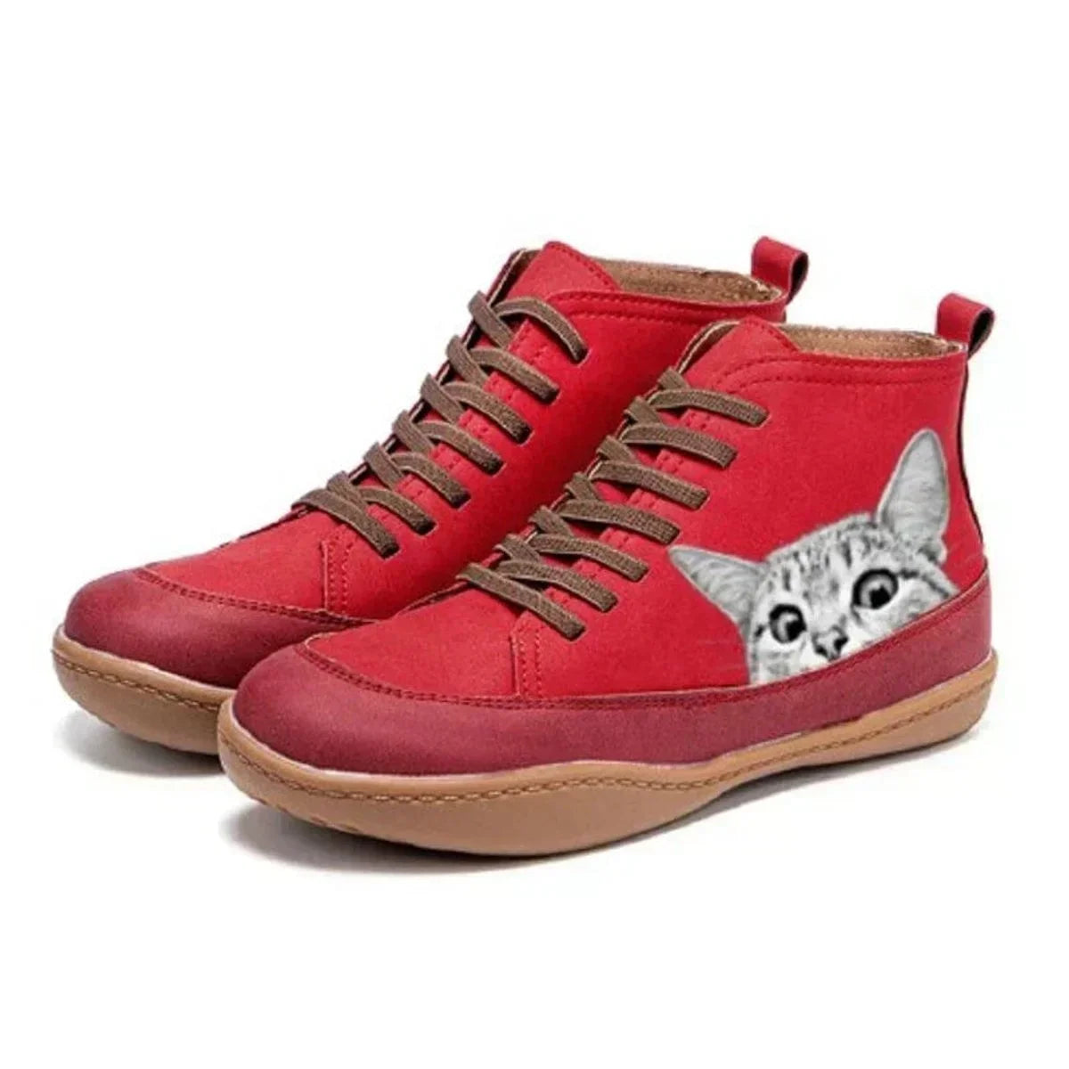 Colette | Playful Cat Print Ankle Boots