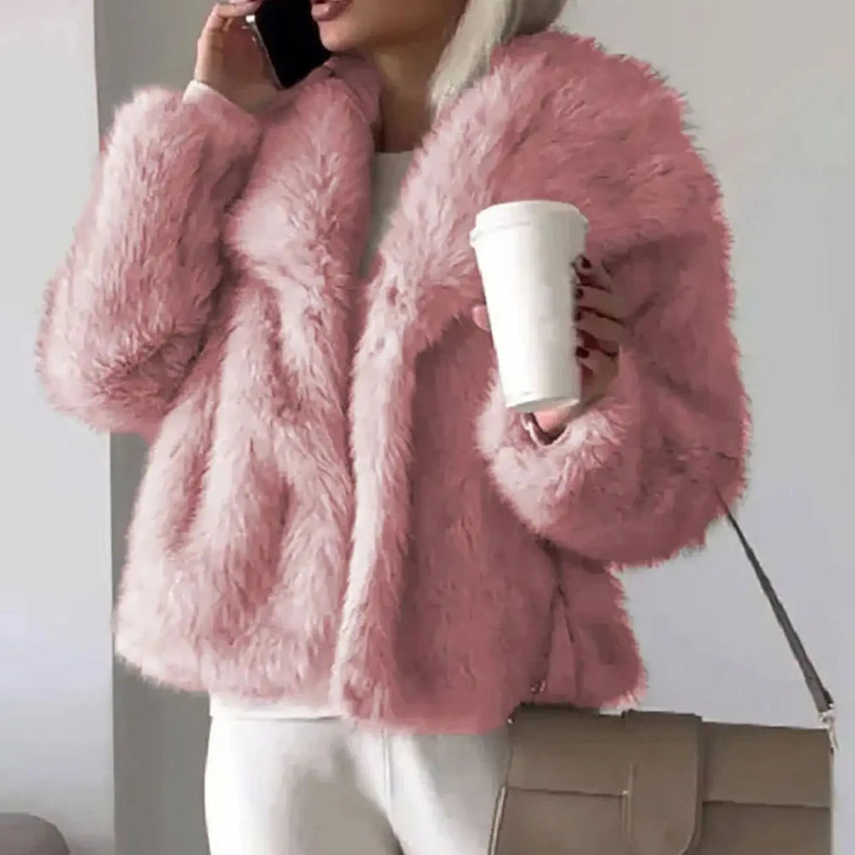 Romy | Cropped Faux Fur Jacket