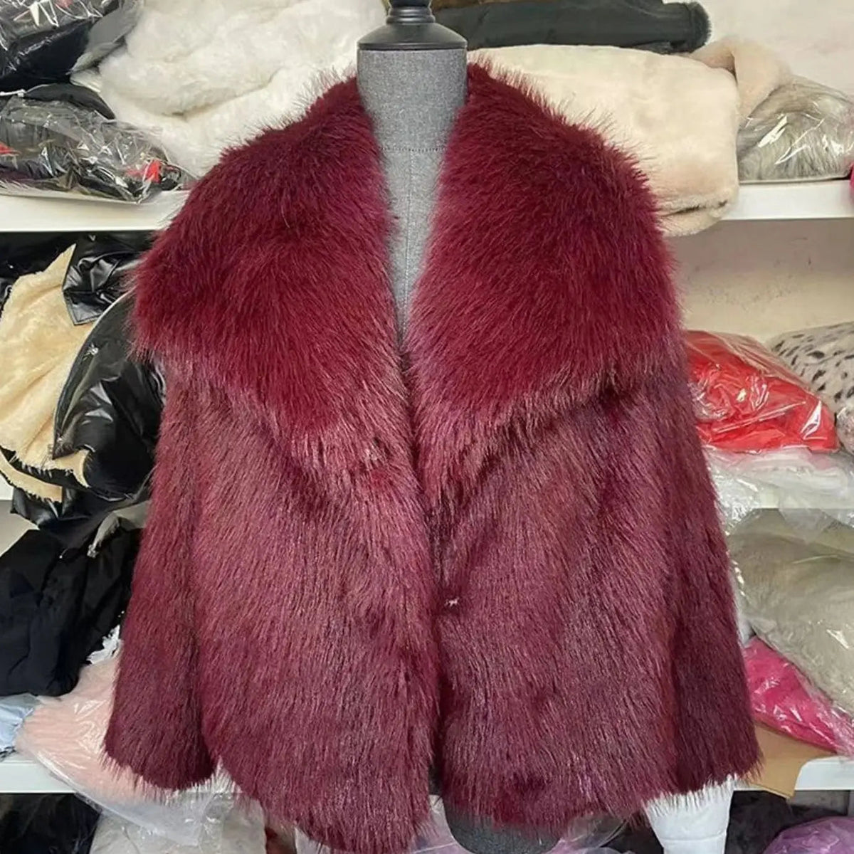 Romy | Cropped Faux Fur Jacket