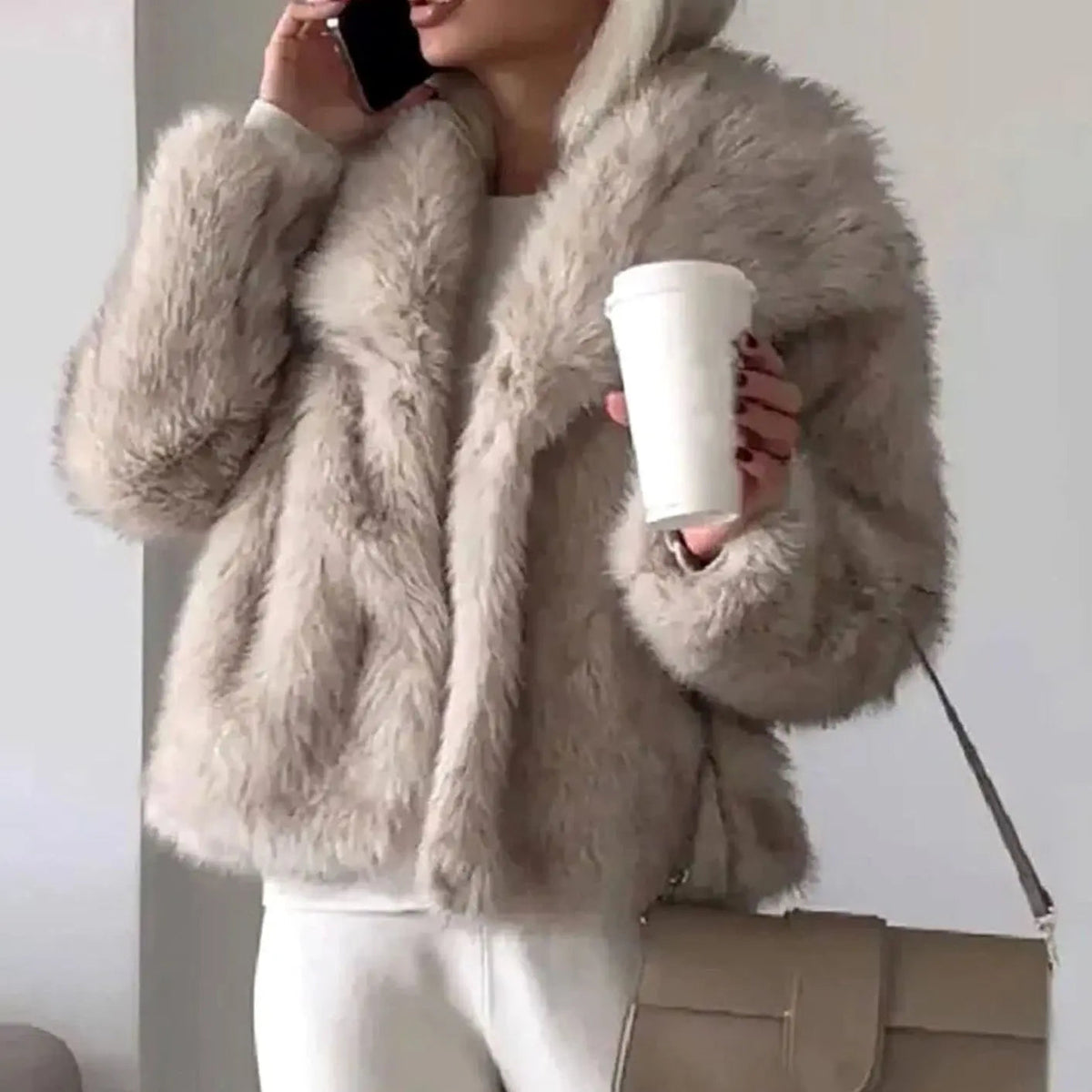 Romy | Cropped Faux Fur Jacket