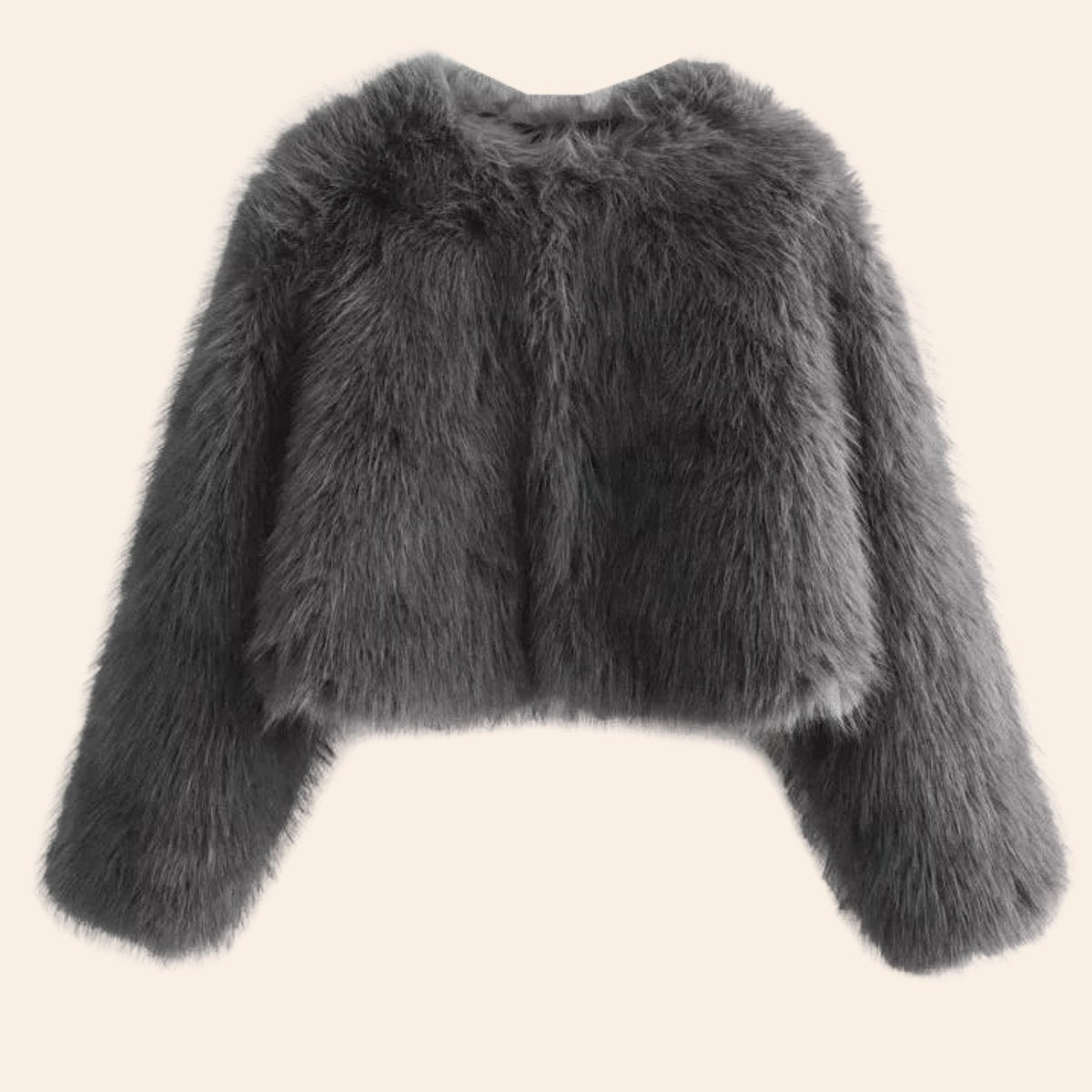 Poppy | Cropped Open-Front Women's Faux Fur Coat for Winter