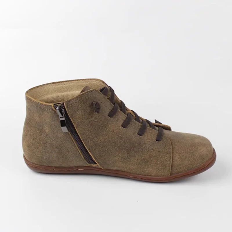 Nora | Distressed Lace-Up Ankle Boots