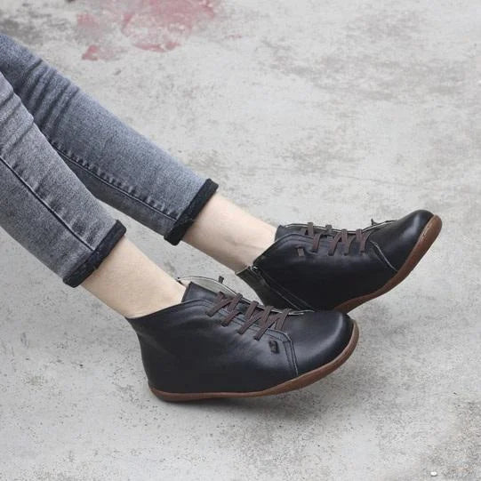Nora | Distressed Lace-Up Ankle Boots