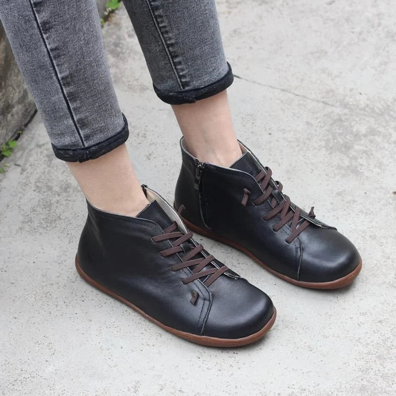 Nora | Distressed Lace-Up Ankle Boots