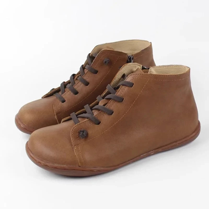Nora | Distressed Lace-Up Ankle Boots