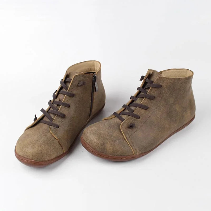 Nora | Distressed Lace-Up Ankle Boots