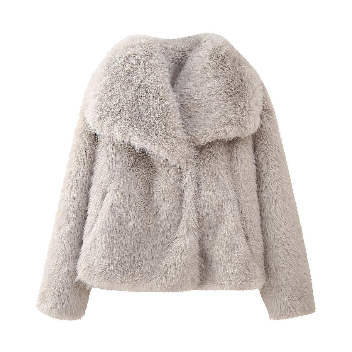 Millie | Elegant Cropped Black Women's Faux Fur Coat for Winter