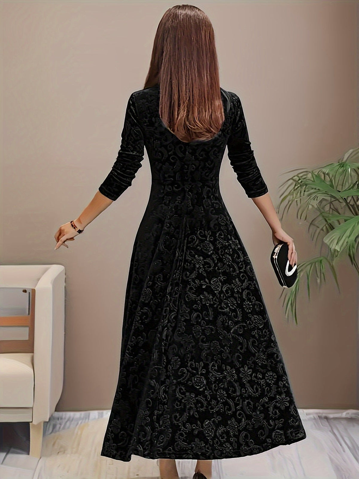 Verona | Embossed Velvet Women's Party Dress