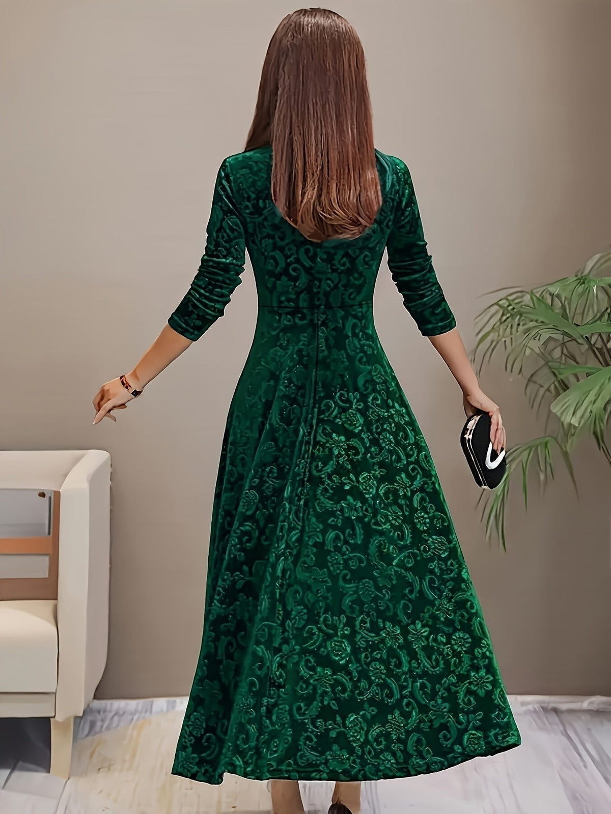 Verona | Embossed Velvet Women's Party Dress