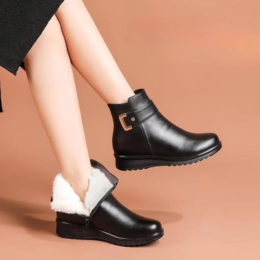 Raquel | Warm Buckle Ankle Boots