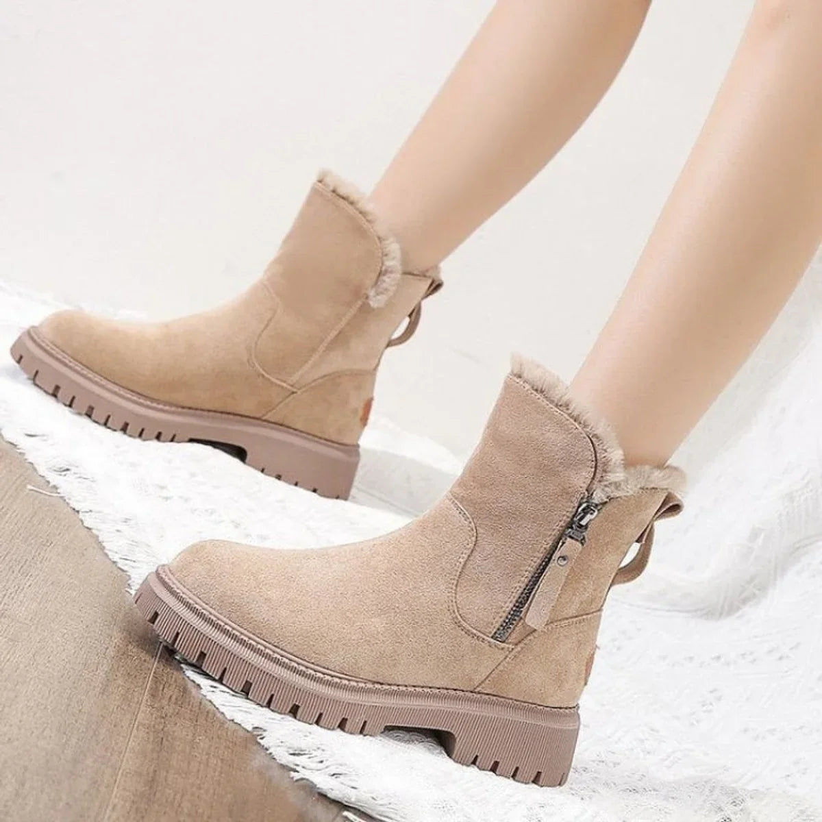 Anya | Fleece-Lined Suede Ankle Boots