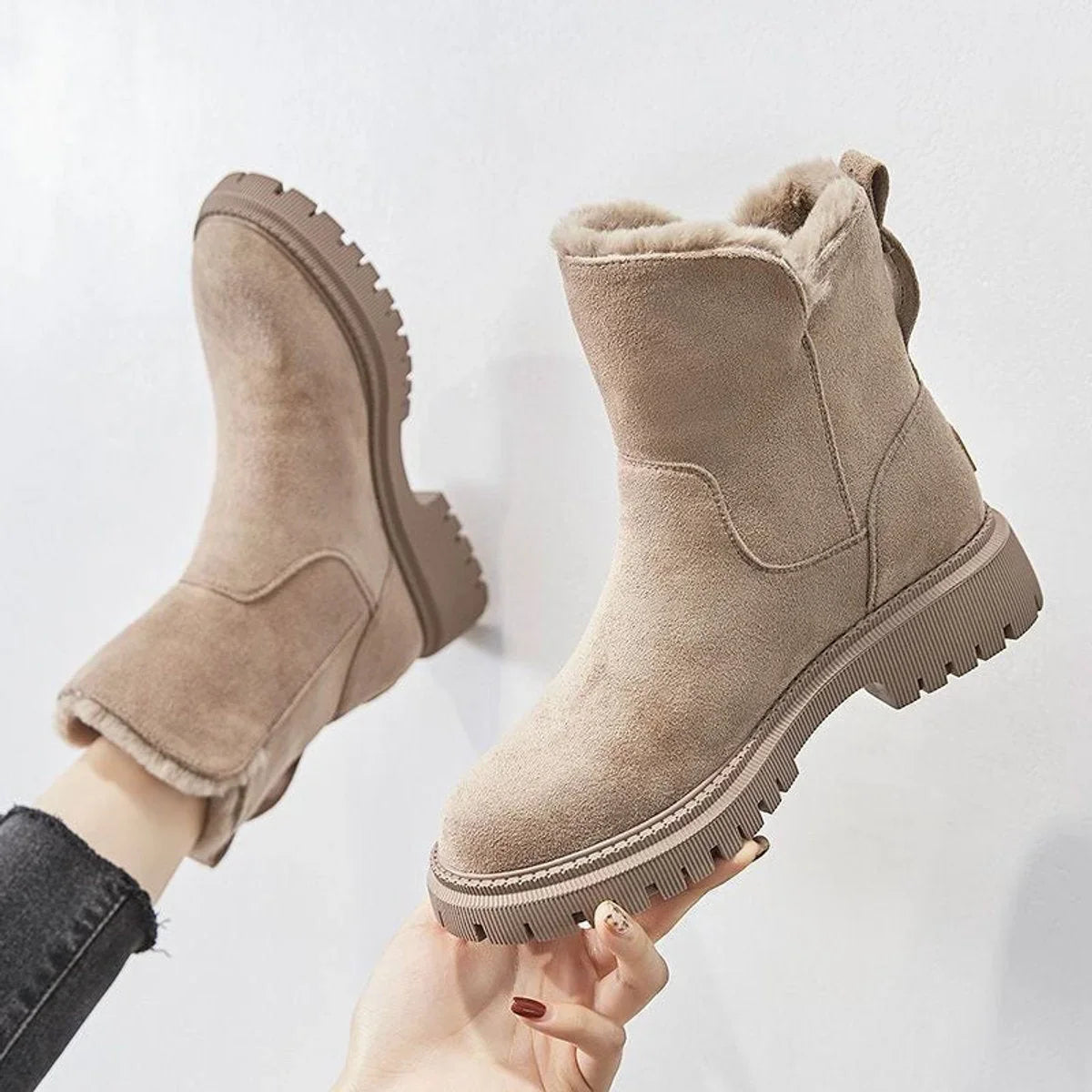 Anya | Fleece-Lined Suede Ankle Boots