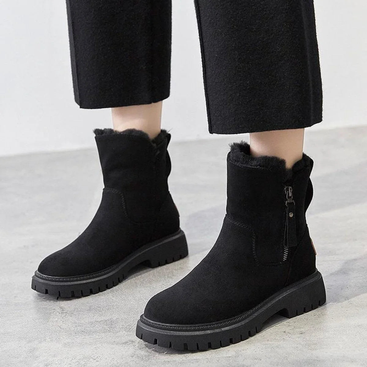 Anya | Fleece-Lined Suede Ankle Boots
