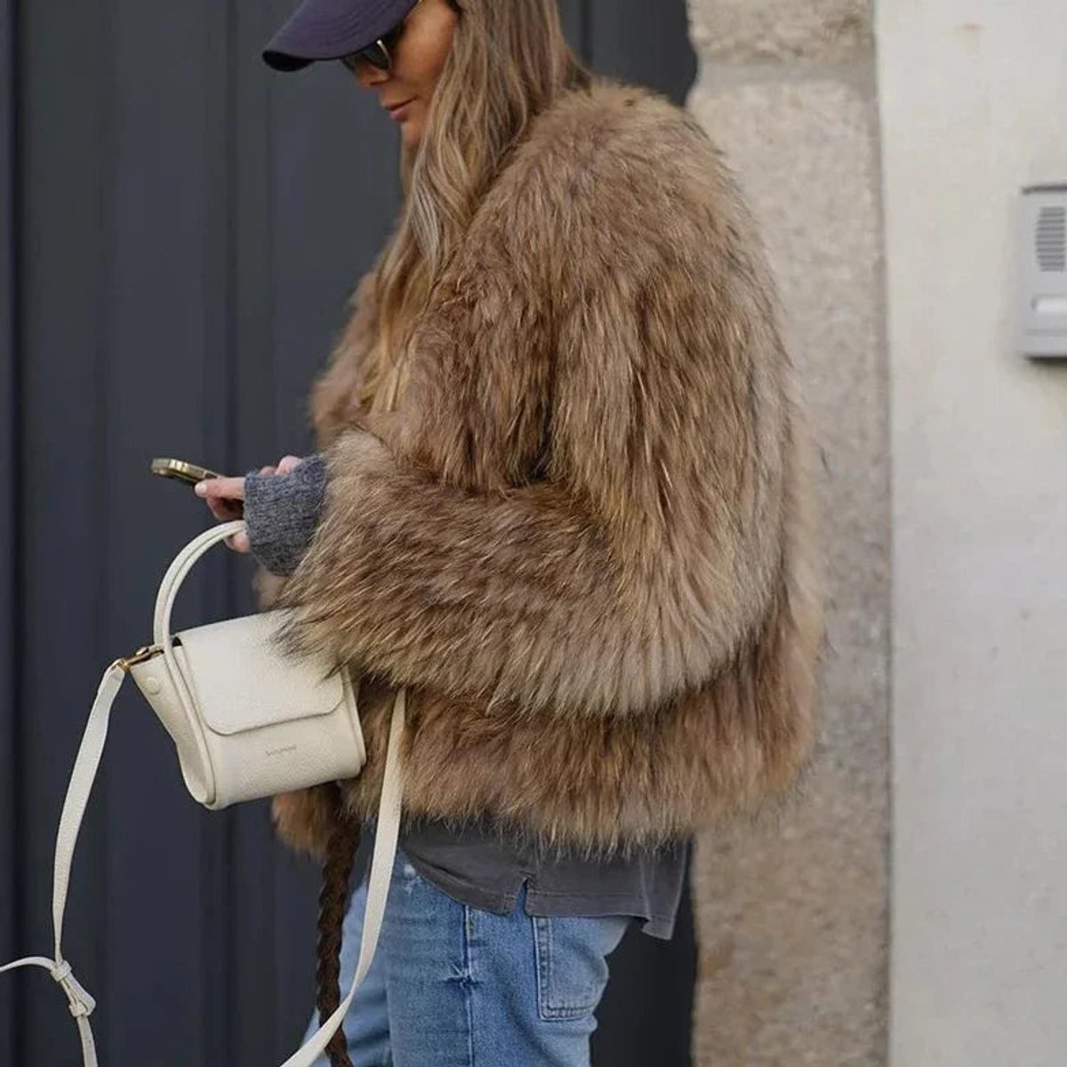 Hazel | Short Cropped Women's Faux Fur Jacket for Winter