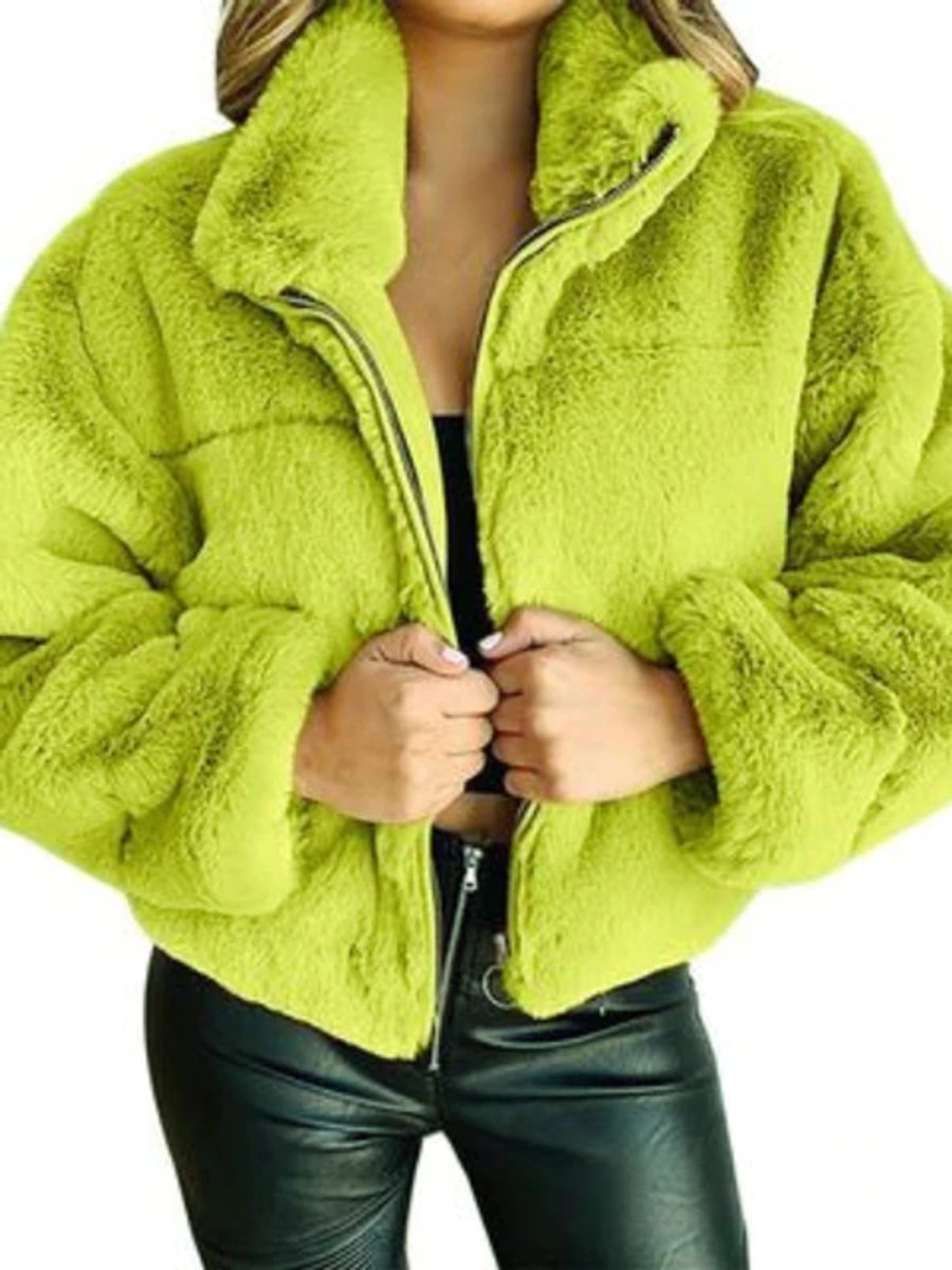 Nora | Fluffy Zip-Up Short Women's Faux Fur Coat for Winter