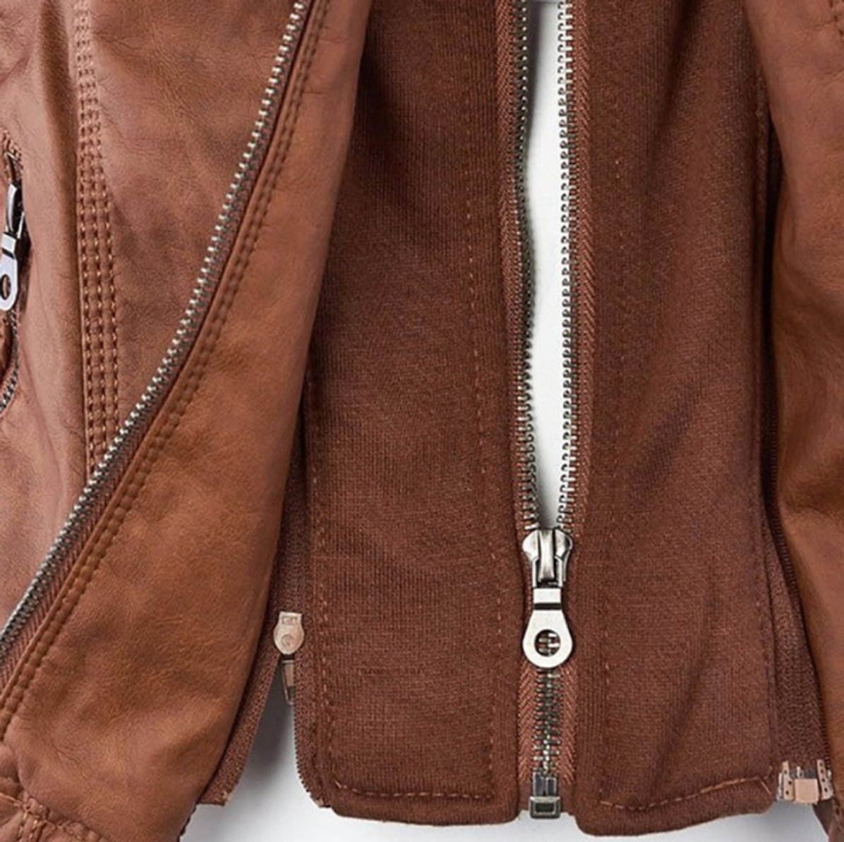 Nyla | Hooded Faux Leather Biker Jacket for Fall
