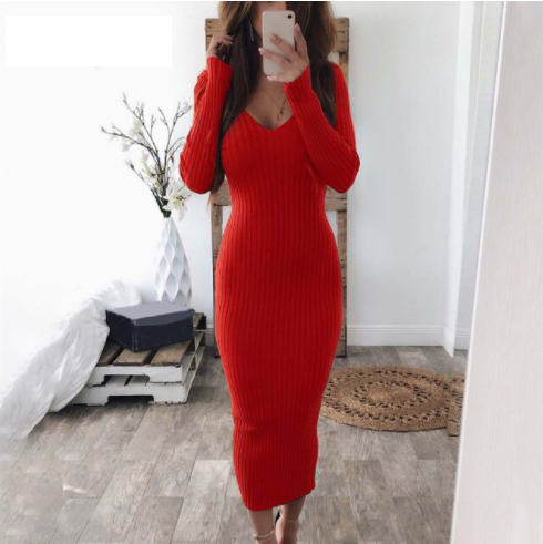 Josefina | Off-Shoulder Ribbed Knit Women's Party Dress