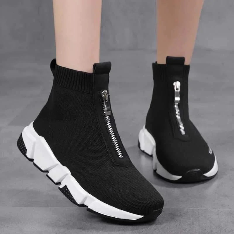 Zelda | Sleek Knit Sock Ankle Boots