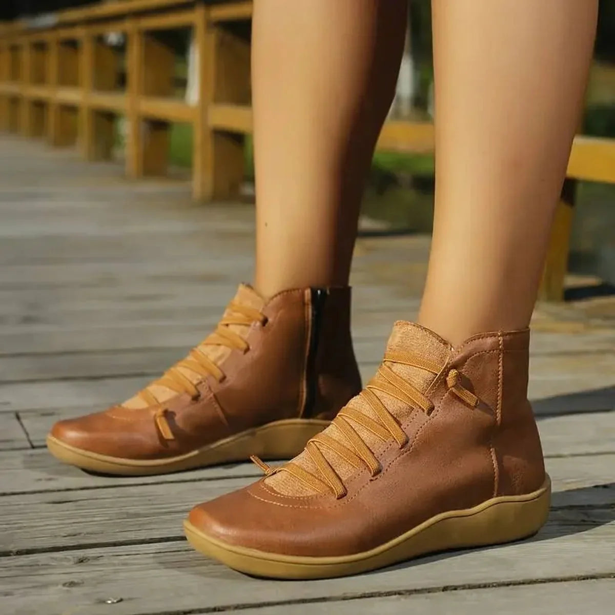 Marisol | Flat Lace-Up Ankle Boots