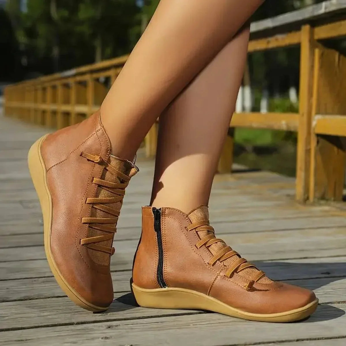 Marisol | Flat Lace-Up Ankle Boots