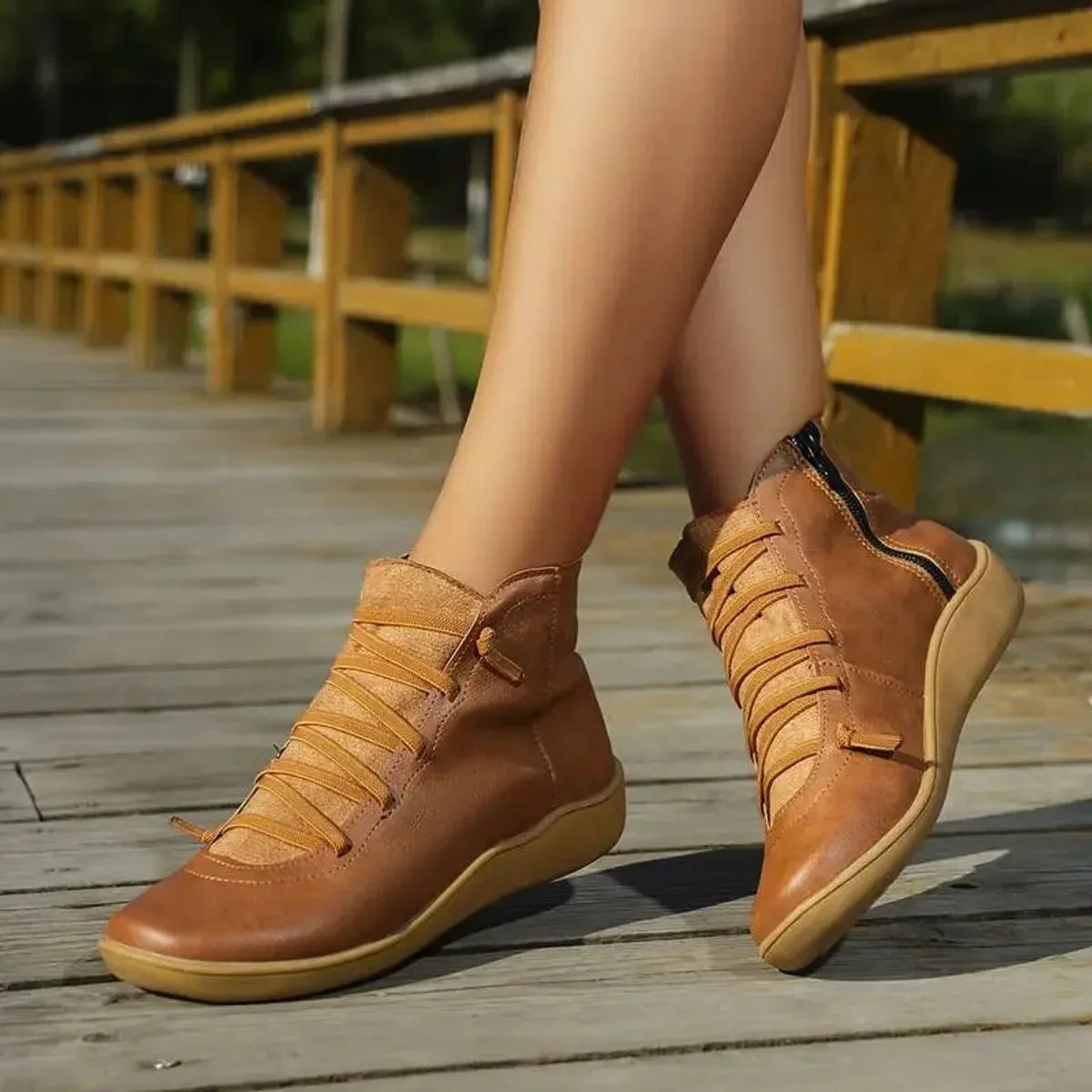 Marisol | Flat Lace-Up Ankle Boots