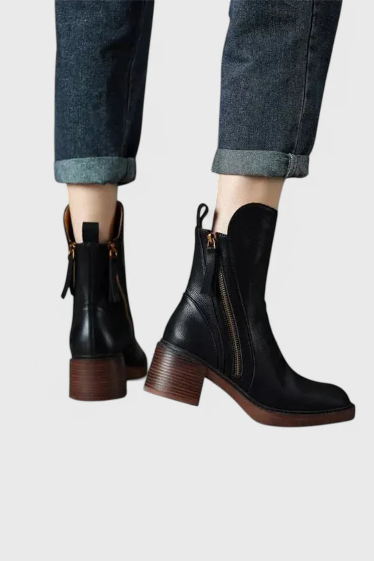 Yolande | Polished Side-Zip Ankle Boots