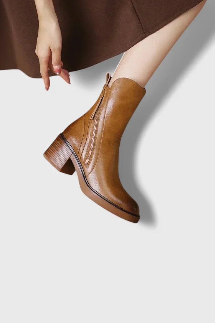 Yolande | Polished Side-Zip Ankle Boots